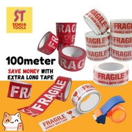 100m Fragile Tape / Fragile Printed Tape / Fragile Opp Tape/ Selotape Mudah Pecah