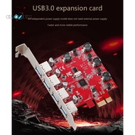 PCI-E to USB 3.0 Riser Card PCIE to 4-Port USB Adapter Card 5Gbps Expa