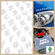 Motor Number Plate Sticker / Sticker Plate Motor