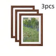3pcs Classic Wooden Picture Frames, 5x7, 6x8, 8x10, A4, A3 Inch Horizontal Wall Mounting Frames, Dec