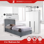 Zesso 2IN1 BEDROOM SET_MIA SINGLE 3FT Divan Set / Set Bilik Moden/Bedroom Set Moden/Bedroom Set Mura