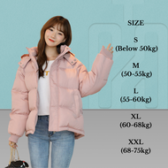 Hitchie Padded Hoodie Winter Down Jacket Woman Windbreaker Fleece Coat Baju Sejuk Tebal Parka Korean