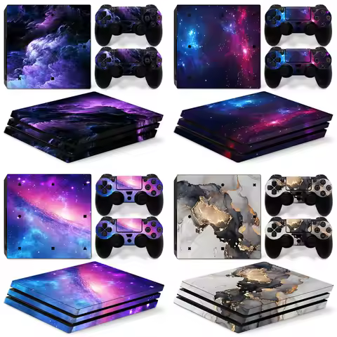 GAMEGENIXX Skin Sticker Starry Sky Protective Decal Removable Cover for PS4 Pro Console and 2 Contro