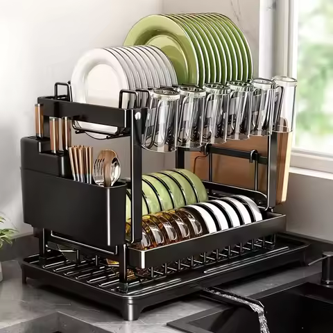 Kitchen shelf multifunctional cup rack double dish rack storage rack household water filter dish dis