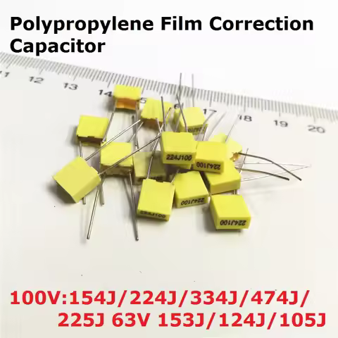 20PCS Polypropylene Film Capacitor 100V 154J100 224J100 334J100 474J100 225J100 63V 153J/124J/105J 0