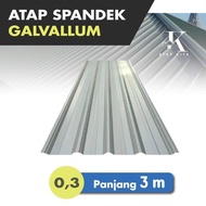 Termurah! Spandek 0,3 mm Real x 3 m / Spandeck Galvalum / Atap Spandek