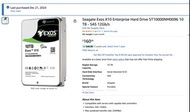 Seagate Exos X10 Enterprise Hard Drive ST10000NM0096 10 TB - SAS 12Gb/s