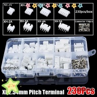 OPTIMISTI 230Pcs 2.54mm Pitch Terminal, 2p 3p 4p 5pin XH2.54 Pin Connector,  Male And Female Housing
