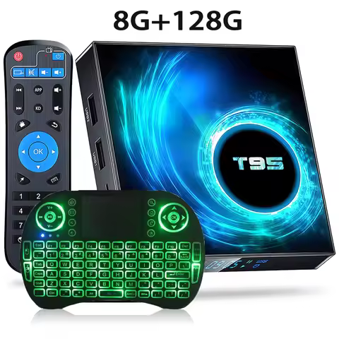 Smart TV Box 2025 T95 Plus HD 6K Android 14 Allwinner H616 4GB 64GB 128GB Dual Wifi Media Player PK 