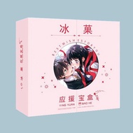 HYOUKA ICE CREAM gift box with round border with poster postcard bookmark banner chibi anime badge