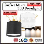 LED Surface Mount Downlight Light 12W 20W 28W 4" 5.5" 7" Black Ceiling Light Lamp Lampu Siling