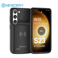 NEWDERY Galaxy S23 Battery Case, Qi Wireless Charging, Fast Charging, Sync Data Supported, 4700mAh Ultra Slim Portable Rechargeble Charger Case for Samsung S23 6.1"(2023 Newest)