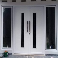 Pintu utama aluminium acp + jendela gendong kanan kiri