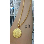 Genuine 24k gold plated coin necklace