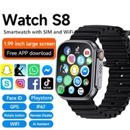 【4G SIM card】S8 Ultra smart watch with sim slot and wifi GS29 ultra 4G Android Smart Watch GPS Plays