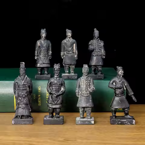 Chinese Antique Terracotta Army Soldier Sculpture Sand Table Archaeological Qin Dynasty Warriors Mod