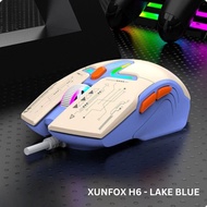 Chuột Gaming Có Dây XUNFOX H6 - Chuột Chơi Game Thiết Kế Công Thái Học Led RGB Switch Phản Hồi Siêu 