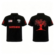 Haunted Mound Polo Shirt Dark Street Style Red Tree Pattern Suitable For Hip Hop Lovers And Cool Com