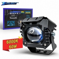 F32X ZED LIGHT Ball Bearing Spotlight 60W 12–24V, Cos Yellow White Headlight, IP68 for Cars and Moto