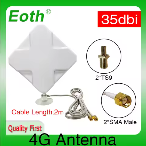 Eoth 1pcs 3G 4G lte antenna 35dbi SMA Male Connector Plug antenne router SMA MALE 2M pigtail Extensi