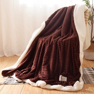 Thick Blankets Warm Cashmere Blanket Soft Throw On Sofa Cover Bed Cover Double Sided Solid Color Woo