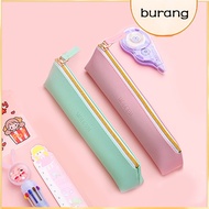 【Buran】2pcs Leather Pencil Bag Organized Storage For Wide Application Leather Pencil Pen Case Pencil Cases