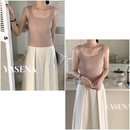 AQ Cheap Clothes Taiwan Seller 8 Colors Square Neck Pit Strip Knitted Vest Square Neck Pit Strip Mul