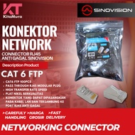 SINOVISION Cat6 Connector, 50 pcs, Translucent, Anti-Fail, rj45 Connector, Translucent rj45 Connecto