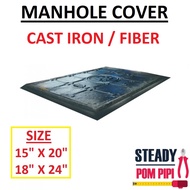 CAST IRON / FIBER MANHOLE COVER / FIBRE SEWERAGE MANHOLE COVER (15" X 20" / 18" X 24")