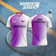9d414 T-shirt/jersey print sports premium custom name number badminton large size S-5XL 3D shirt uni