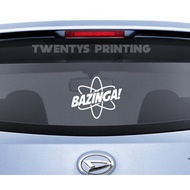 BAZINGA CAR REAR WINDOW STICKER
