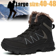 Men's Snow Boots 2021 New Winter Cotton Shoes Outdoor Hiking Sports and Ankle Leather Boots Men's Waterproof Safety Work Shoes