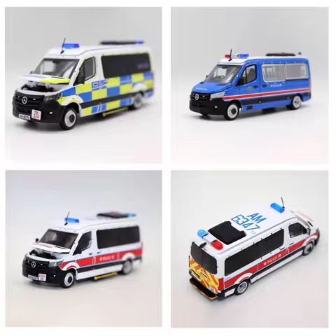 ERA 1/64 Scale Sprinter's Police Alloy Simulation Car Model Static Collection Decorated Holiday Gift