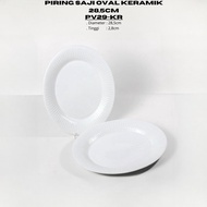 28.5cm Ceramic Oval Serving Plate (1PCS) Plain By Indo Keramik Quality Multipurpose Oval Plate /PV29