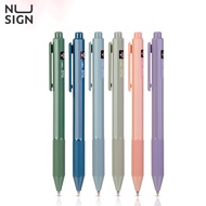 Nusign ปากกาหมึกเจล ปากกา แบบกด หมึกดำ 0.5mm ามจับนุ่ม 12 แท่ง หรือ 1 การจัดส่งแบบสุ่มสี เครื่องเขียน Gel pen