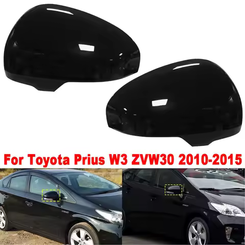 Car Door Rearview Mirror Cover Cap Black Replacement Accessories For Toyota Prius W3 ZVW30 2010 2011
