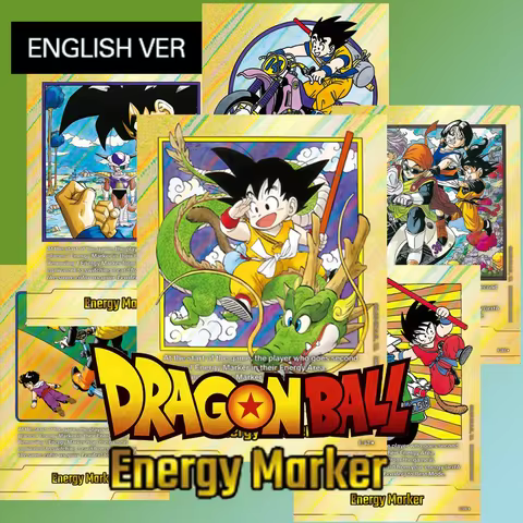 Diy Proxy Dragon Ball Card English Version Fusion World Energy Markers Gold Series E-42 E-77 E-56 E-