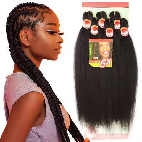 Braiding Hair Pre Stretched 6X Braid 26 Inch Ombre Braiding Hair Blonde Synthetic Fake Hair Extensio