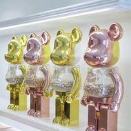 Starry Sky Qianqiu Gold Powder Violent Bear Bearbrick Electroplated Black Gold and Silver Qianqiu Joint Ringing400%