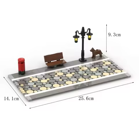 MOC Model Urban Road Scenery Street View Industrial Era Road Building Bricks DIY City Classical Land