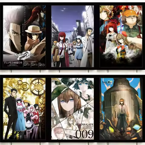 Japan Popular Sci-Fi Anime STEINS; GATE Poster Girl Kids Room Living Modern Quality Canvas Painting 