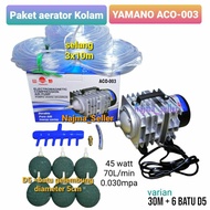 *NAJMASELLER* || YAMANO ACO-003 fish POND AERATOR PACKAGE. 6 Holes. Airstone Bola.Power 45 watt, 70L