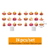 【24pcs/set】2024 New Deepavali Wall Stickers Diwali Festival Party Decorative Window Stickers India D