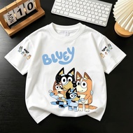 Ready Stock COD Children's T-Shirt Unisex Soft Pure Cotton Loose Short-Sleeved Summer Casual Top Blu