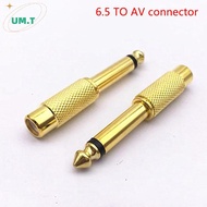 UM.T 1Pc Gold Plated 6.35mm 1/4" Male Mono Plug to RCA Female 6.5mm Ja Audio Stereo Adapter Connecto