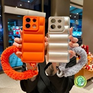 Down Jacket Casing With Plush Lanyard For Honor X9A X9B X9 X8B X8A X8 X7B X7A X7 X6B X6 5G 4G Luxury