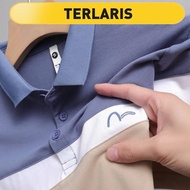 baju kemeja lelaki lengan panjang T-Shirt Lengan Pendek Lelaki Musim Panas Lapel Bersulam Kemeja Polo Saiz Besar Muda dan Pertengahan Umur Pakaian Lelaki