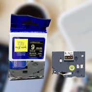 OK MAXWORK 9 mm TZE Brother TZE-324(TZ2-324) Black Background Gold Letters