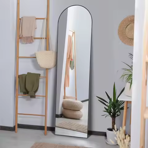 Arched Full Length Mirror 59 X16, Full Body Floor Mirror, Standing Hanging or Leaning Wall Mirror wi