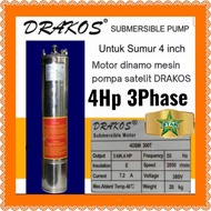 Dinamo pompa satelit DRAKOS 4Hp 3Phase 8 kubik 4inch sibel 4" 14 kubik